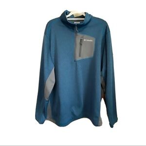Columbia Klamath Range Mens 1/2 Zip Fleece Pullover Jacket AM1175 Blue S…